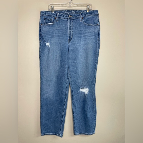 Old Navy High-Rise OG Loose Distressed Jeans Size 16 - Picture 1 of 7